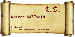 Kaizer Dévald névjegykártya